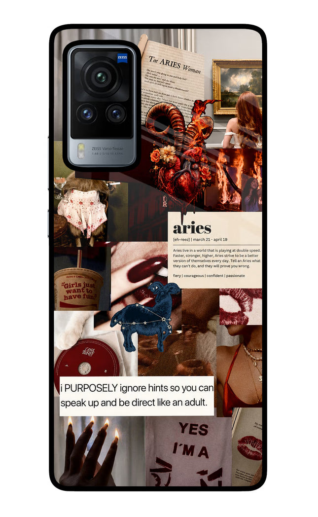 Zodiac Aries Vivo X60 Pro Glass Case