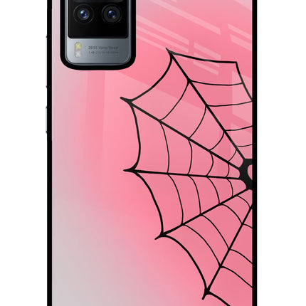 Pink Web Vivo X60 Pro Glass Case