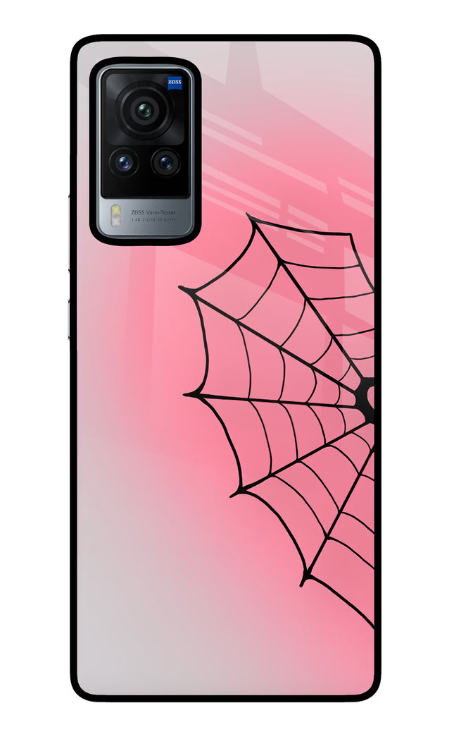 Pink Web Vivo X60 Pro Glass Case