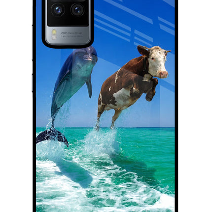 Dolphin vs Cow Vivo X60 Pro Glass Case
