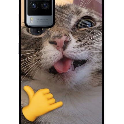 Silly Cat Call Vivo X60 Pro Glass Case