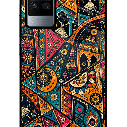 Folk Print Vivo X60 Pro Glass Case