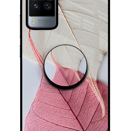 White Pink Leaf Vivo X60 Pro Pop Case by Casekaro