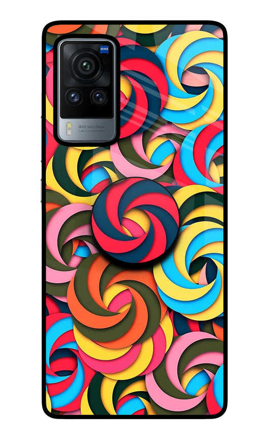 Spiral Pattern Vivo X60 Pro Glass Case