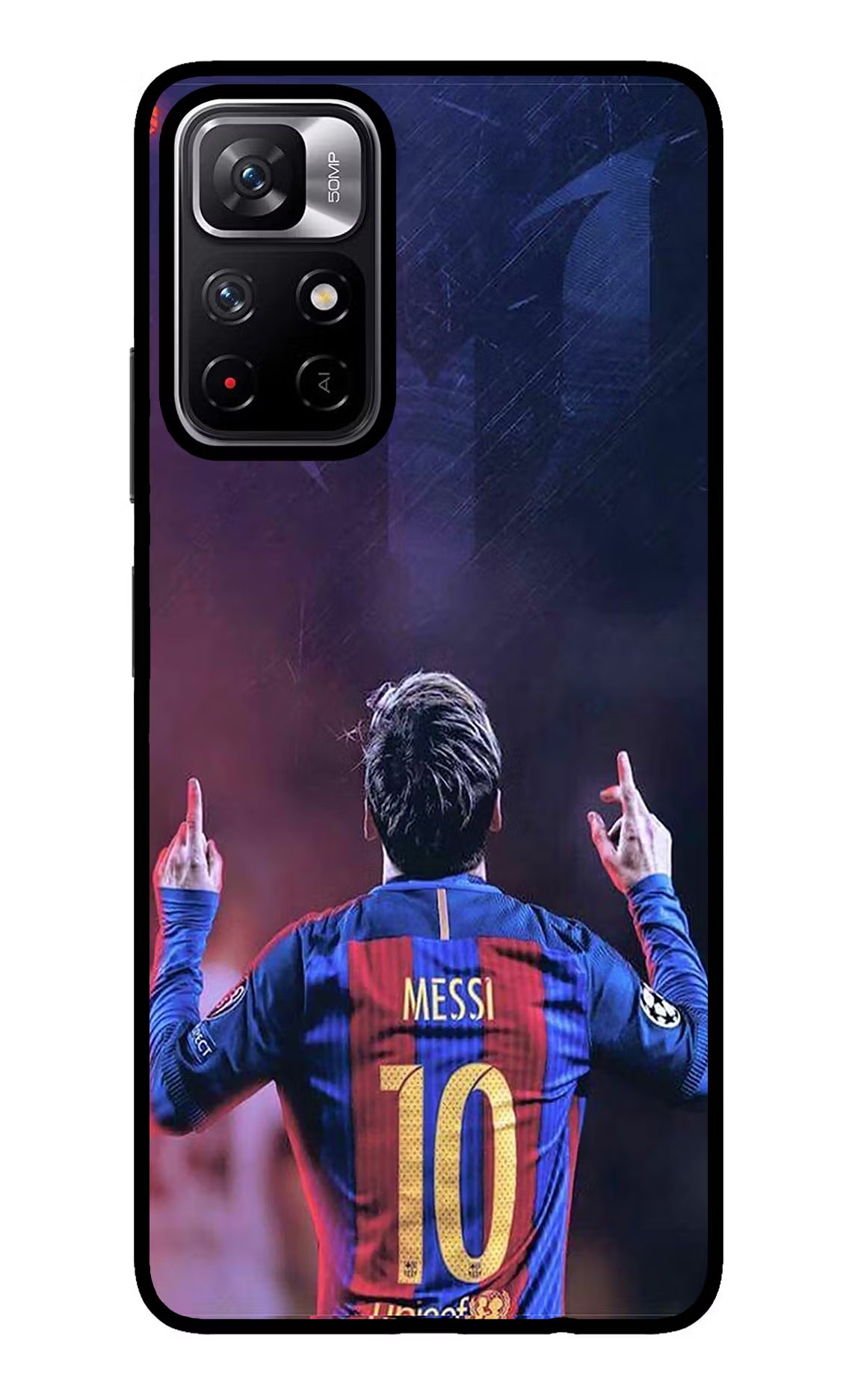 Messi Redmi Note 11T 5G Glass Case Back Cover by Casekaro