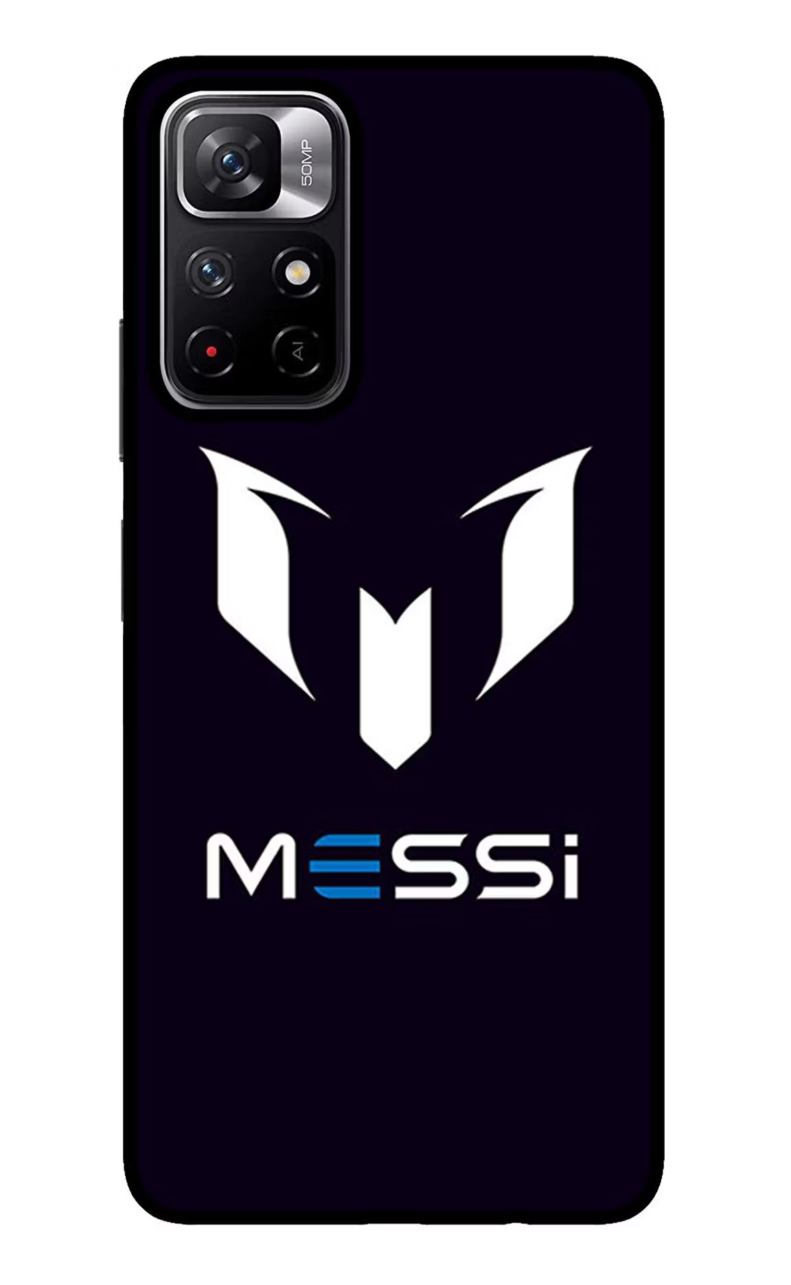 Messi Logo Redmi Note 11T 5G Glass Case Back Cover by Casekaro