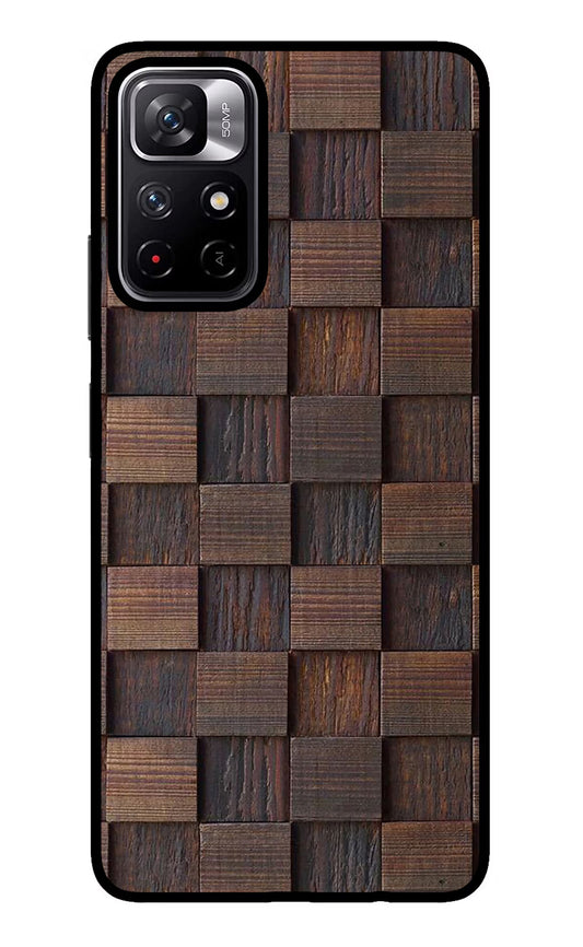 Wooden Cube Design Redmi Note 11T 5G Glass Case