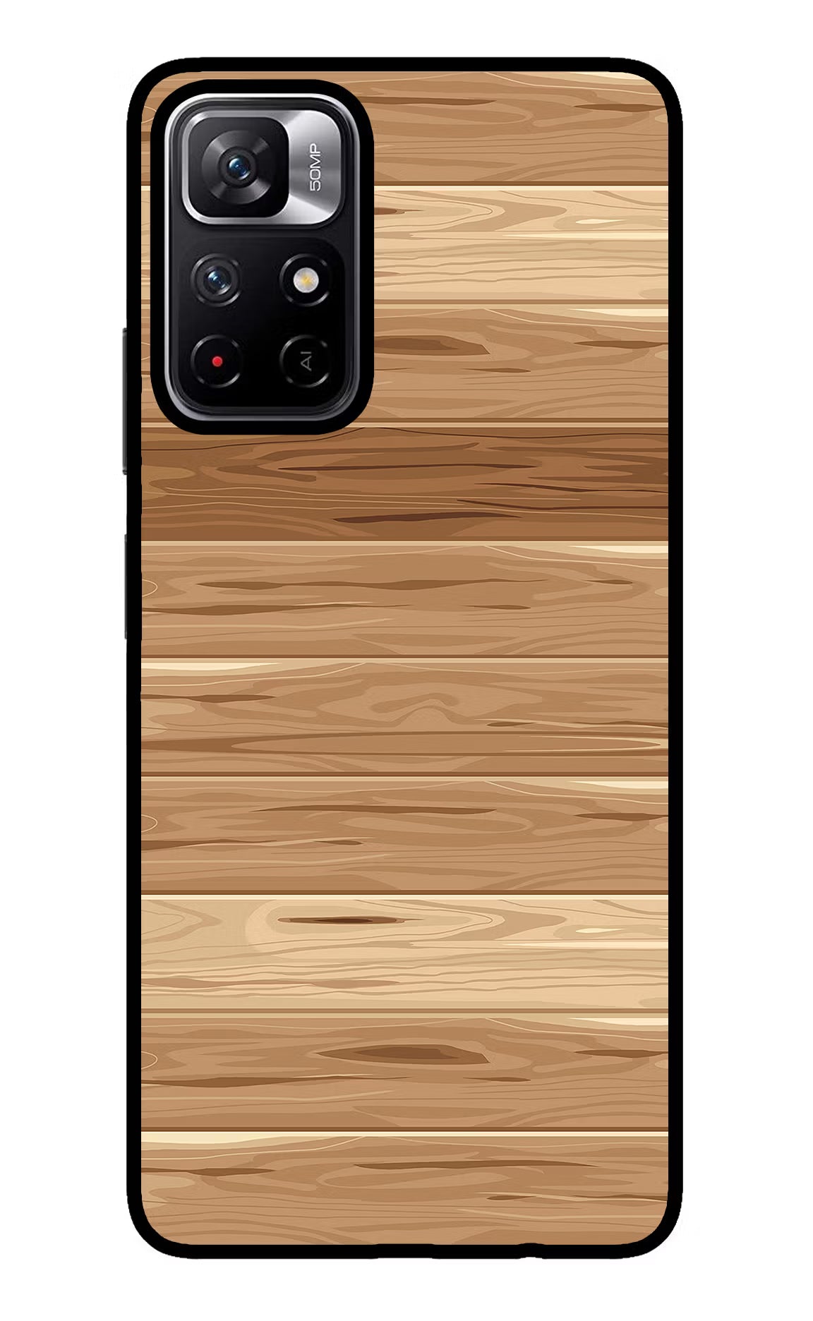 Wooden Vector Redmi Note 11T 5G Glass Case Back Cover by Casekaro