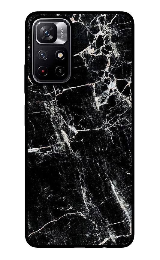 Black Marble Texture Redmi Note 11T 5G Glass Case