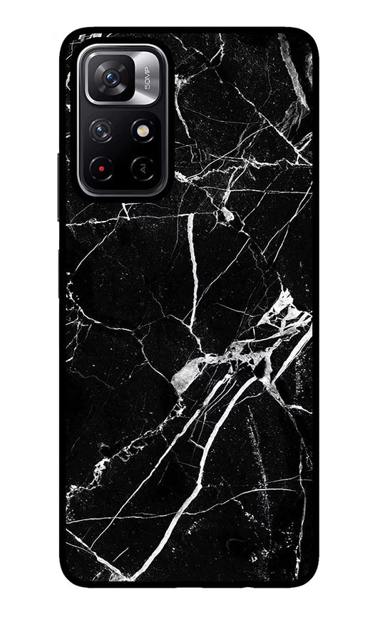 Black Marble Pattern Redmi Note 11T 5G Glass Case