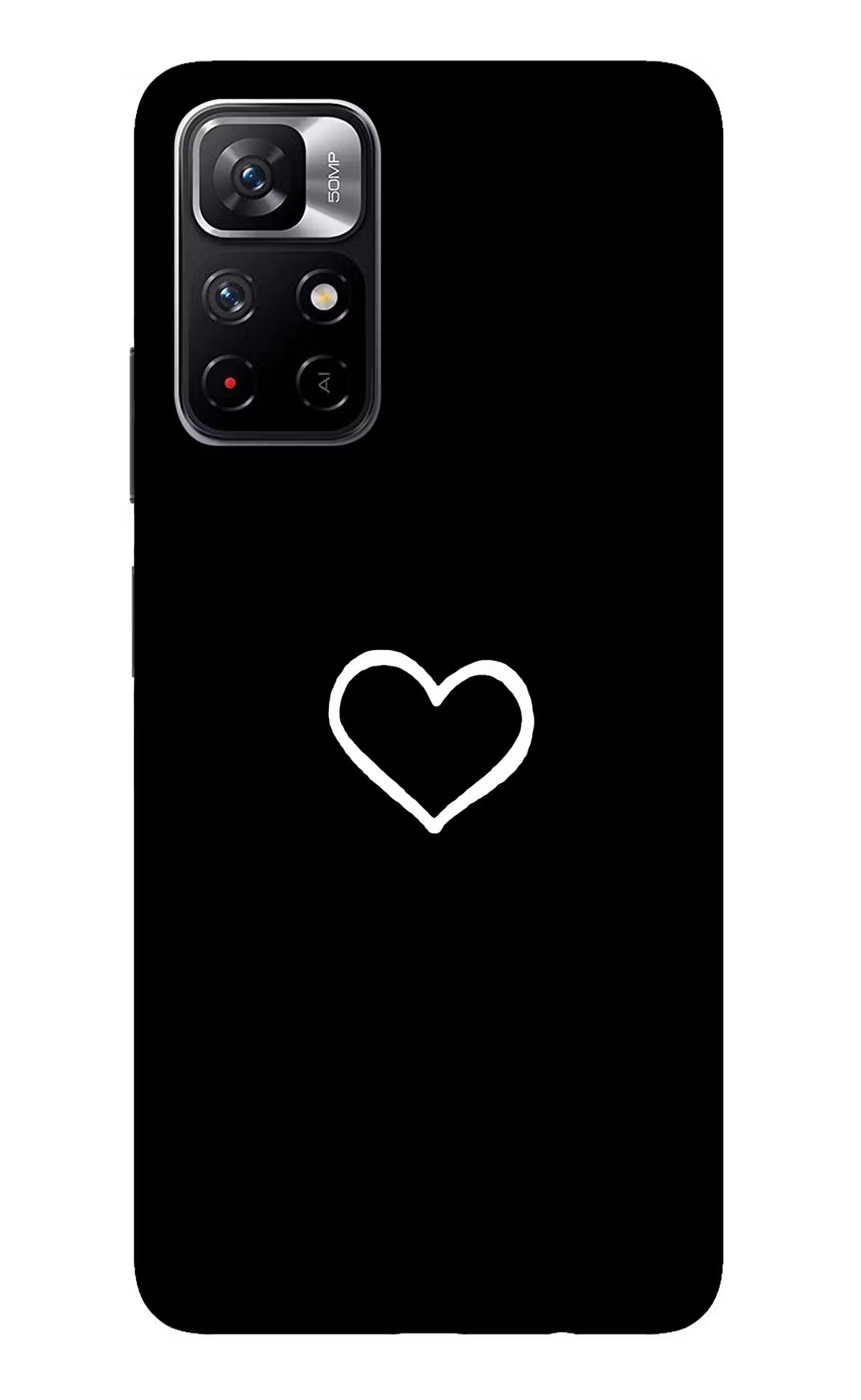 Heart Redmi Note 11T 5G Glass Case Back Cover by Casekaro