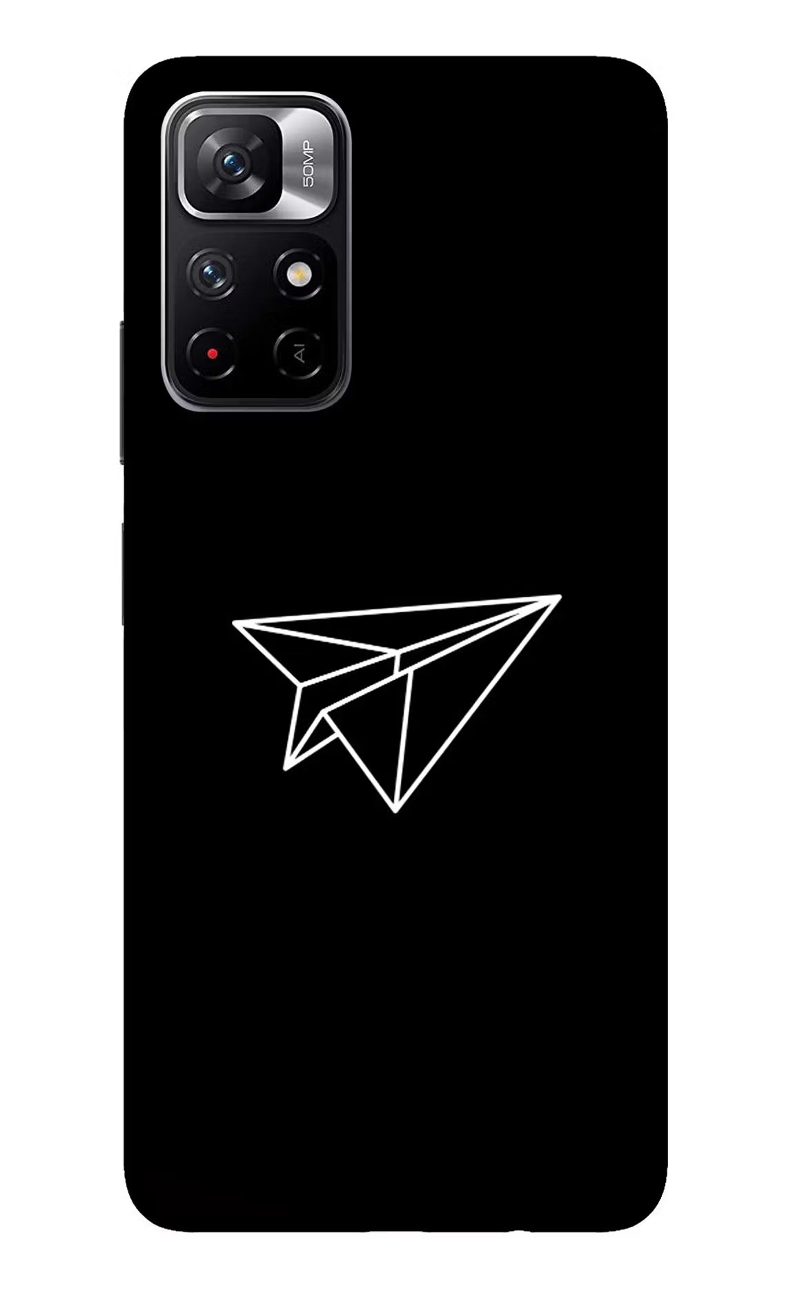 Paper Plane White Redmi Note 11T 5G Glass Case