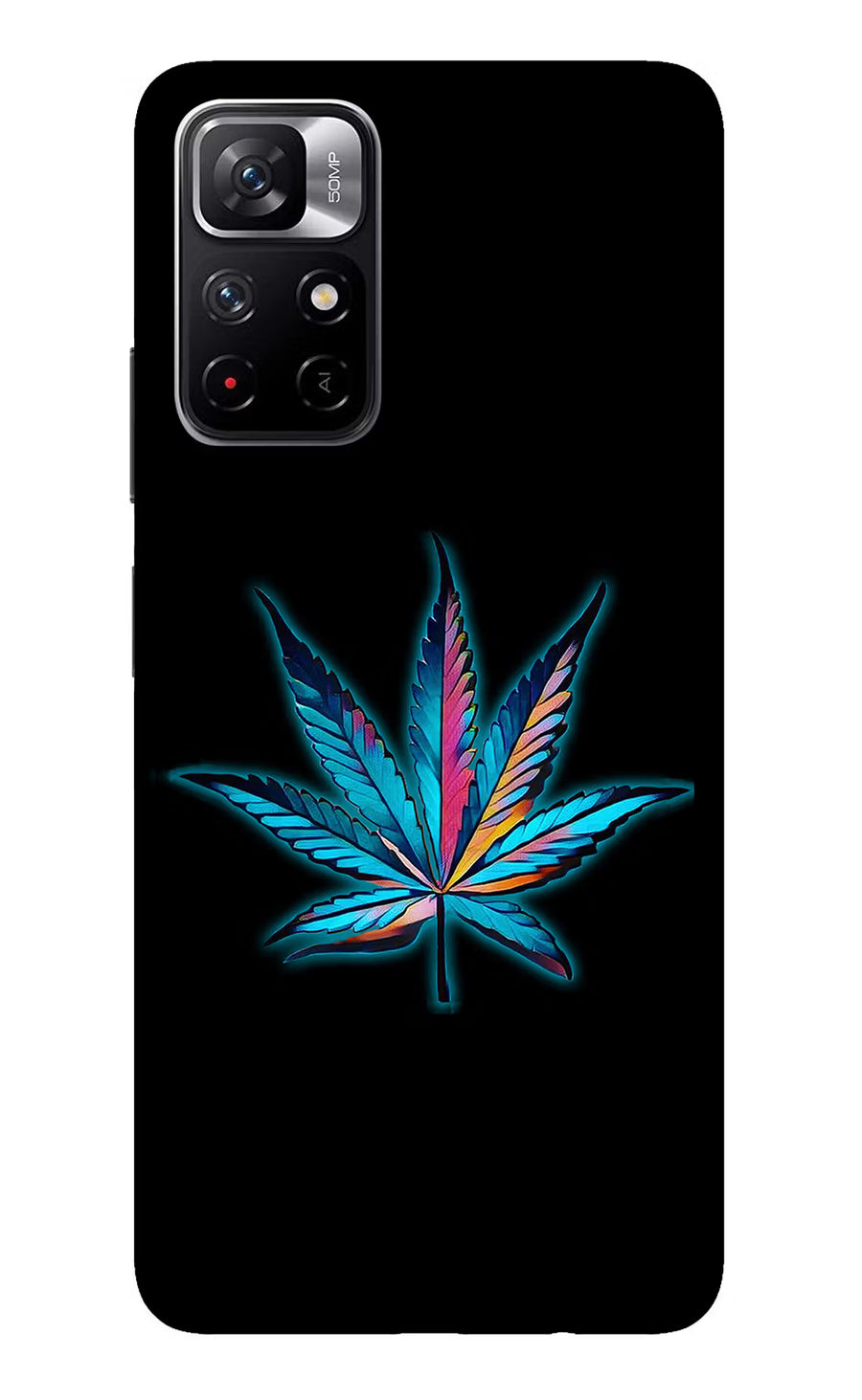 Weed Redmi Note 11T 5G Back Cover, Glass case