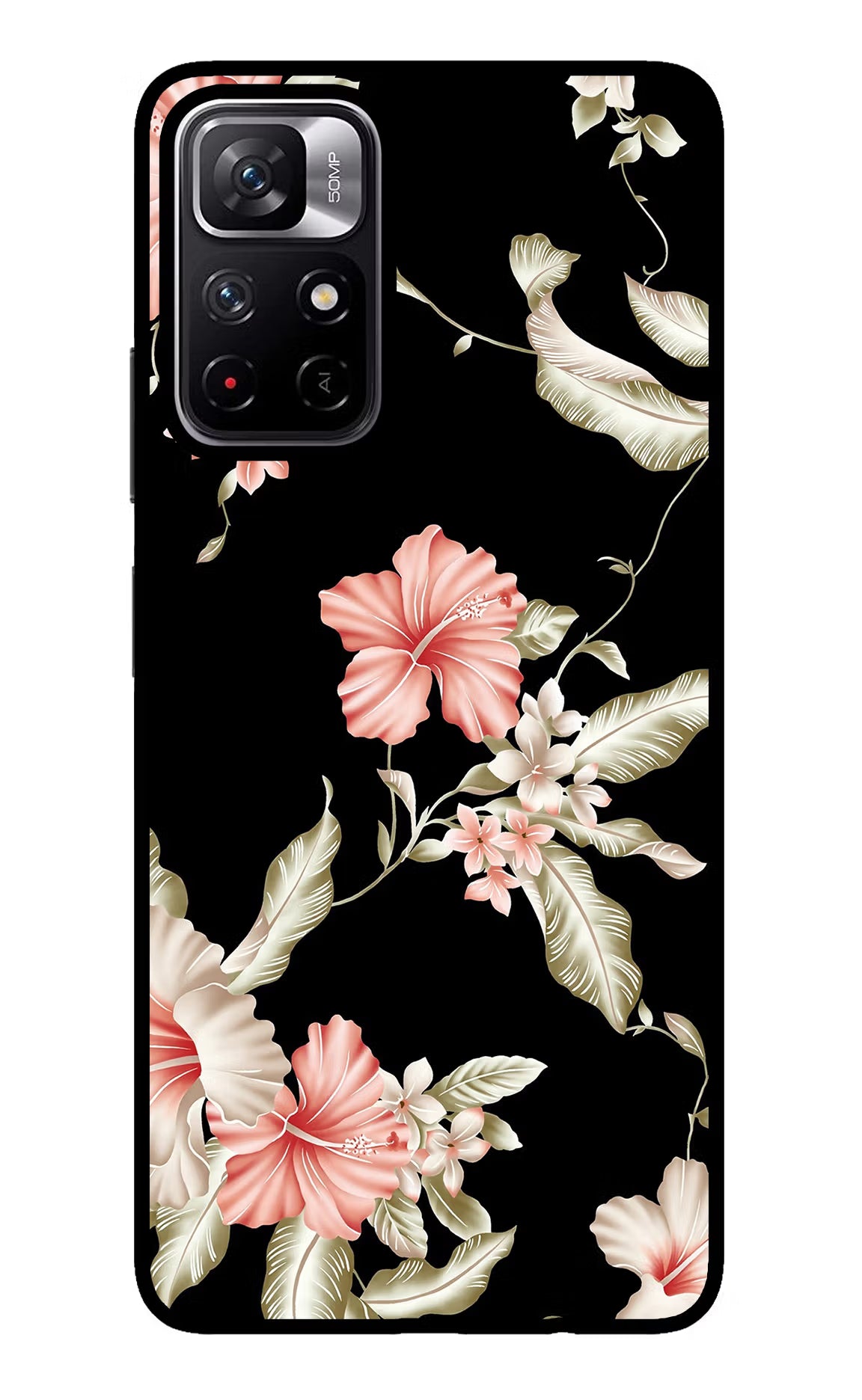 Flowers Redmi Note 11T 5G Glass Case Back Cover by Casekaro