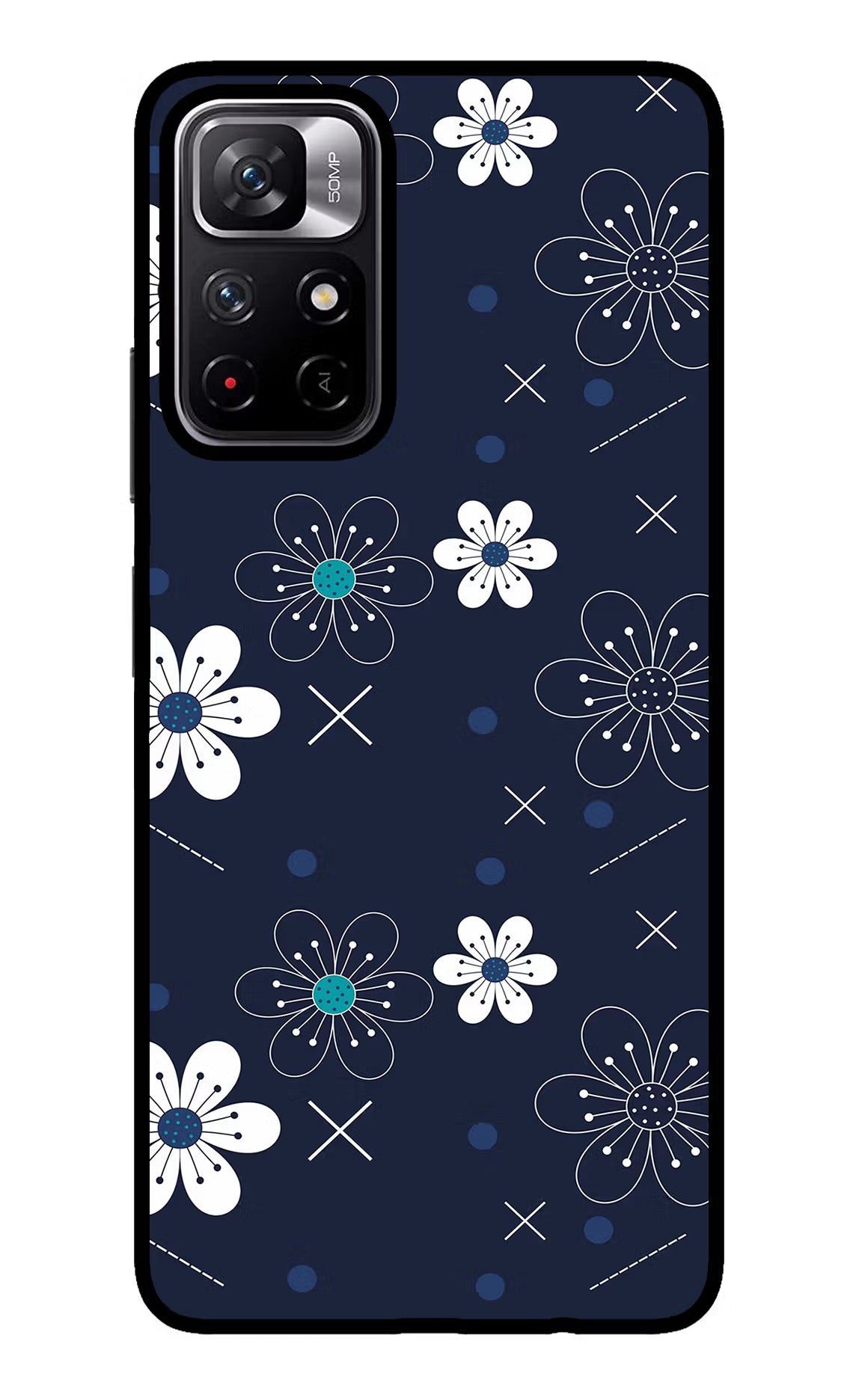 Flowers Redmi Note 11T 5G Glass Case