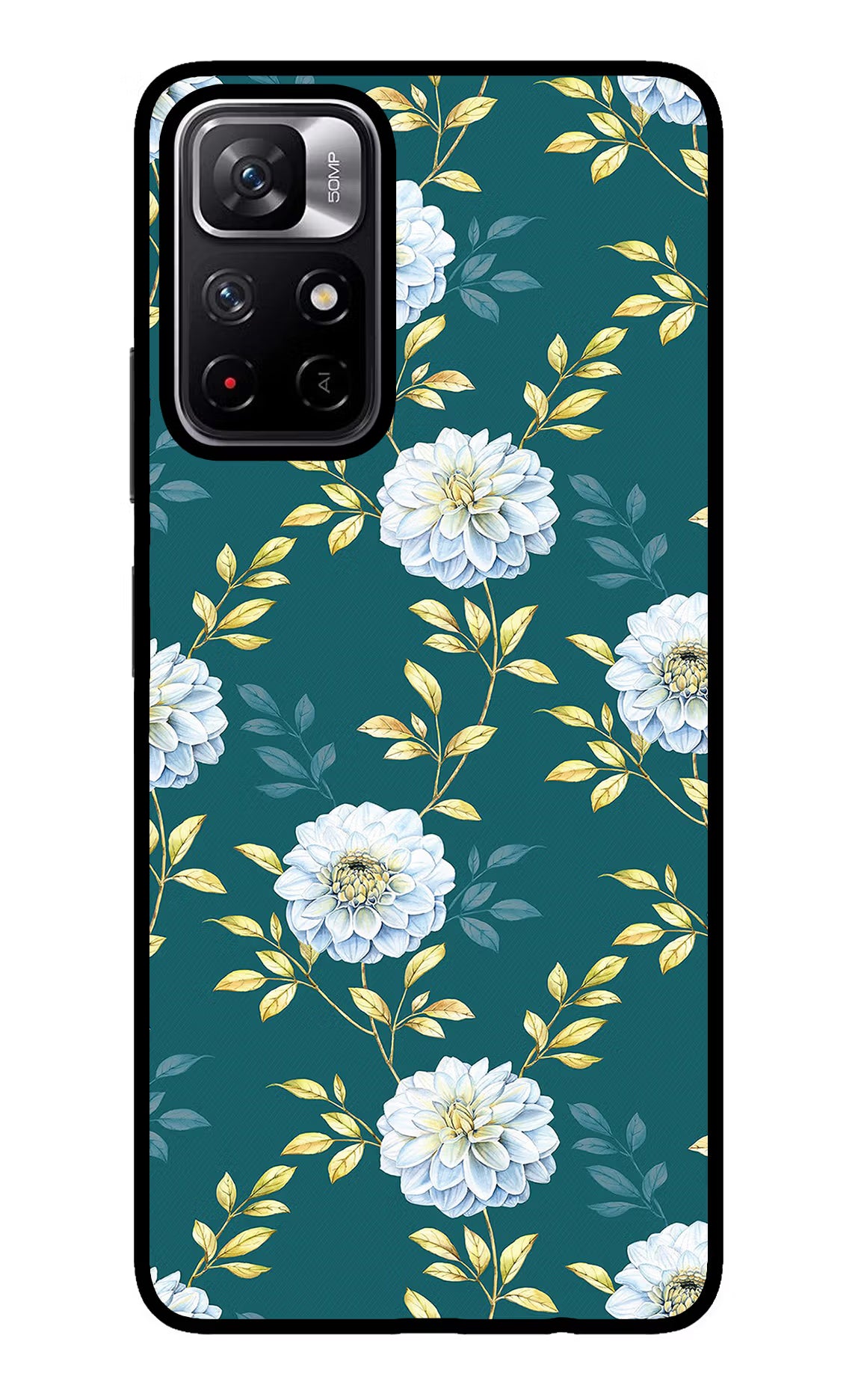 Flowers Redmi Note 11T 5G Glass Case