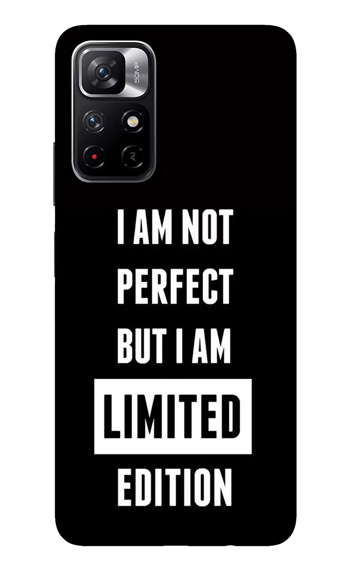 I Am Not Perfect But I Am Limited Edition Redmi Note 11T 5G Glass Case Back Cover by Casekaro