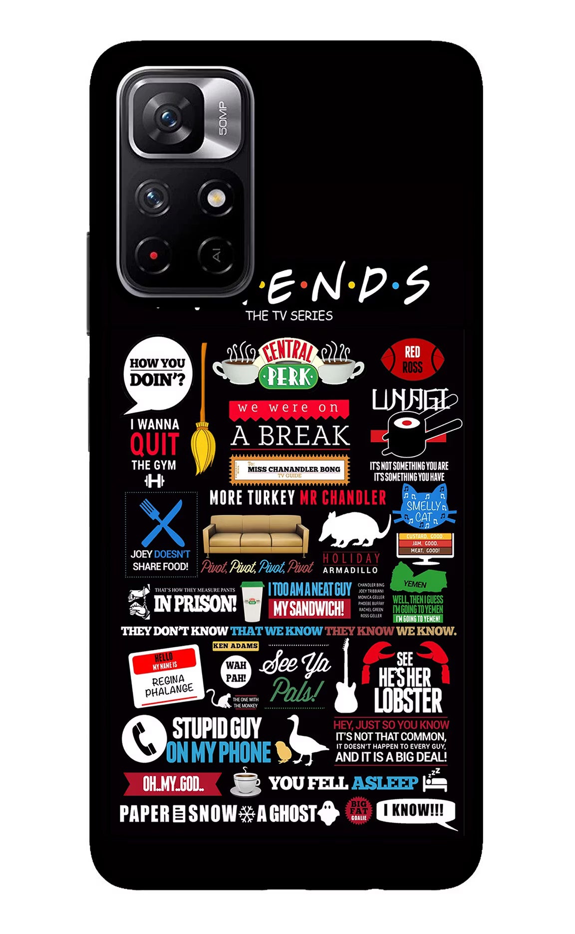 FRIENDS Redmi Note 11T 5G Glass Case