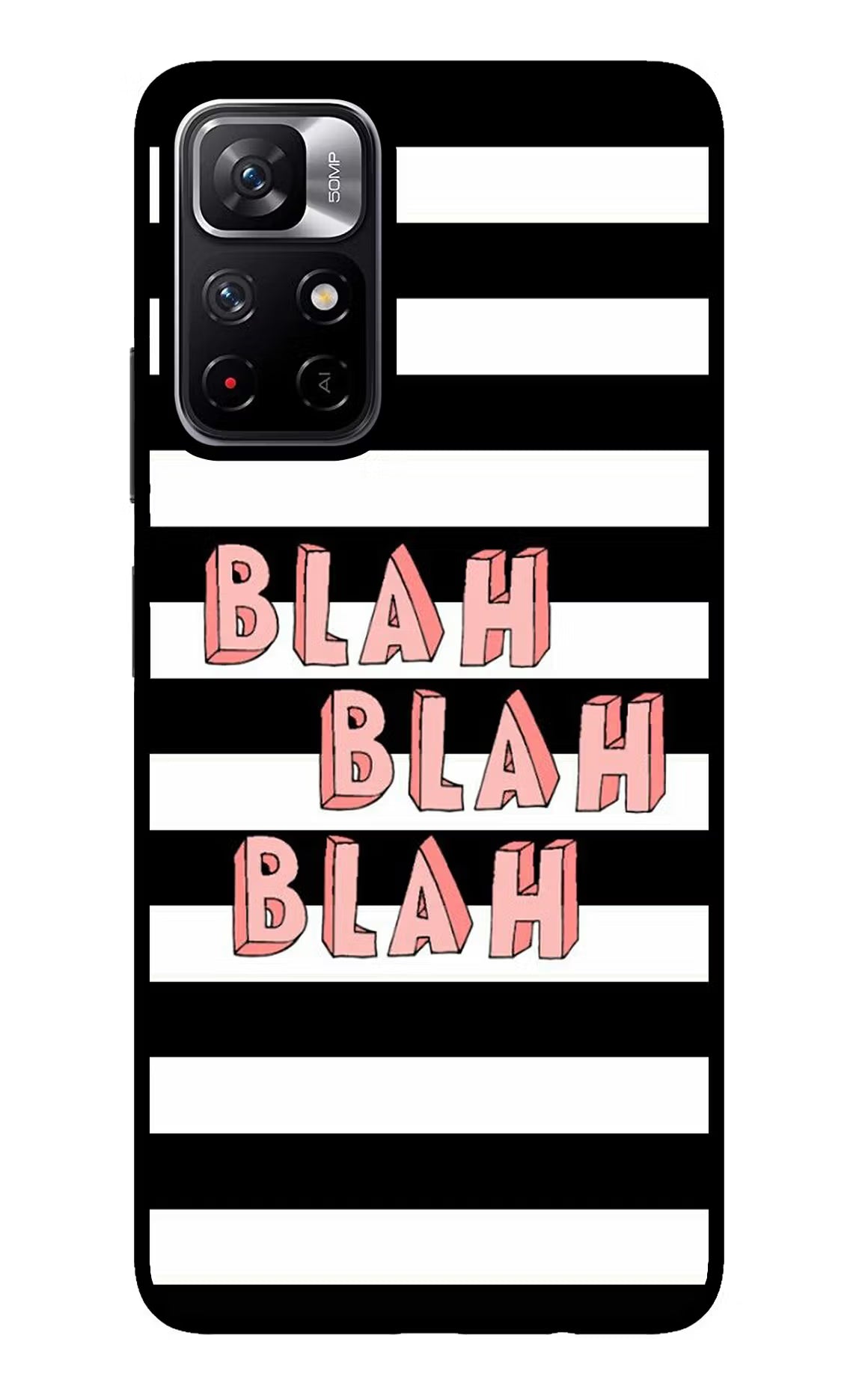 Blah Blah Blah Redmi Note 11T 5G Glass Case Back Cover by Casekaro