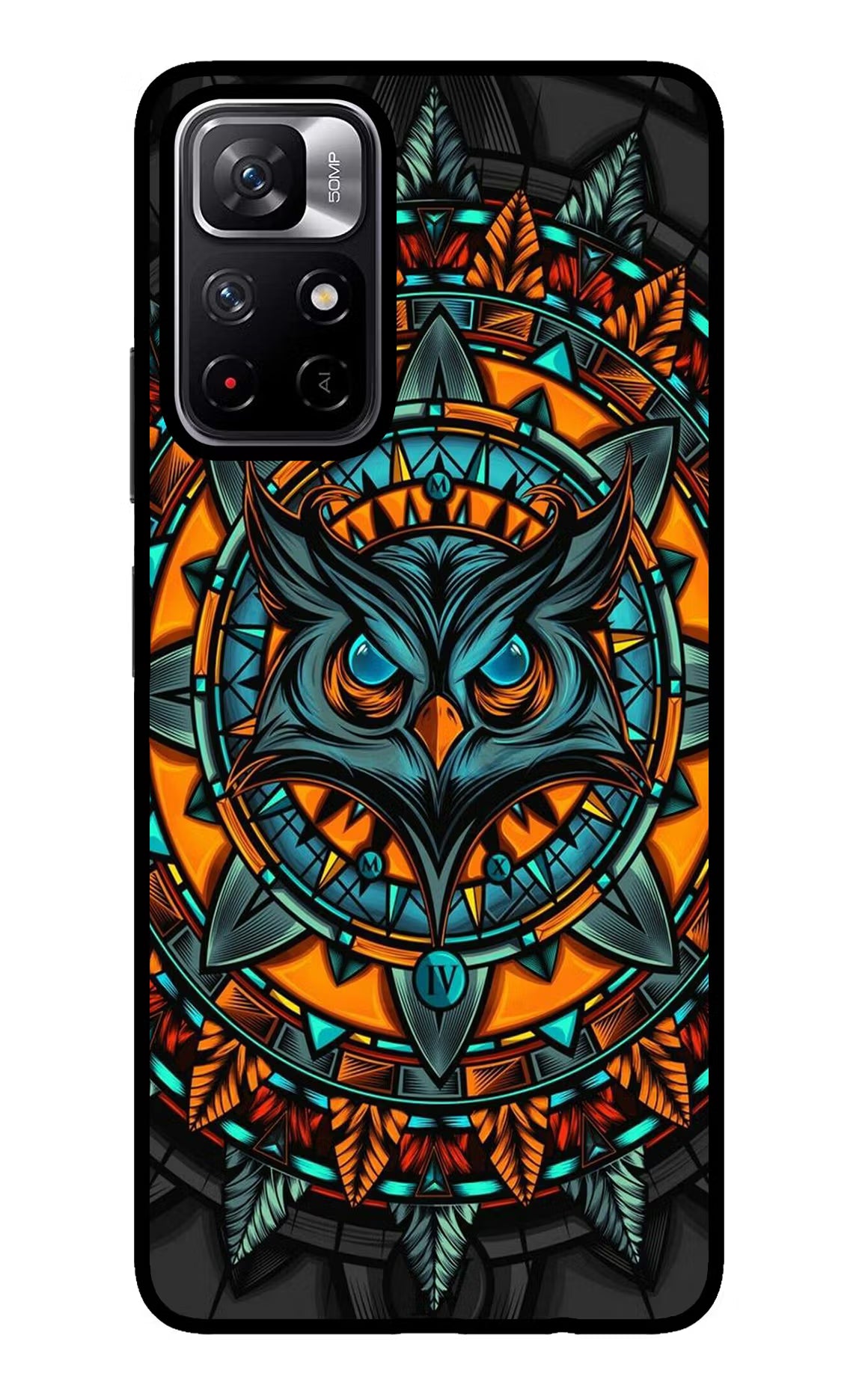 Angry Owl Art Redmi Note 11T 5G Glass Case Back Cover by Casekaro