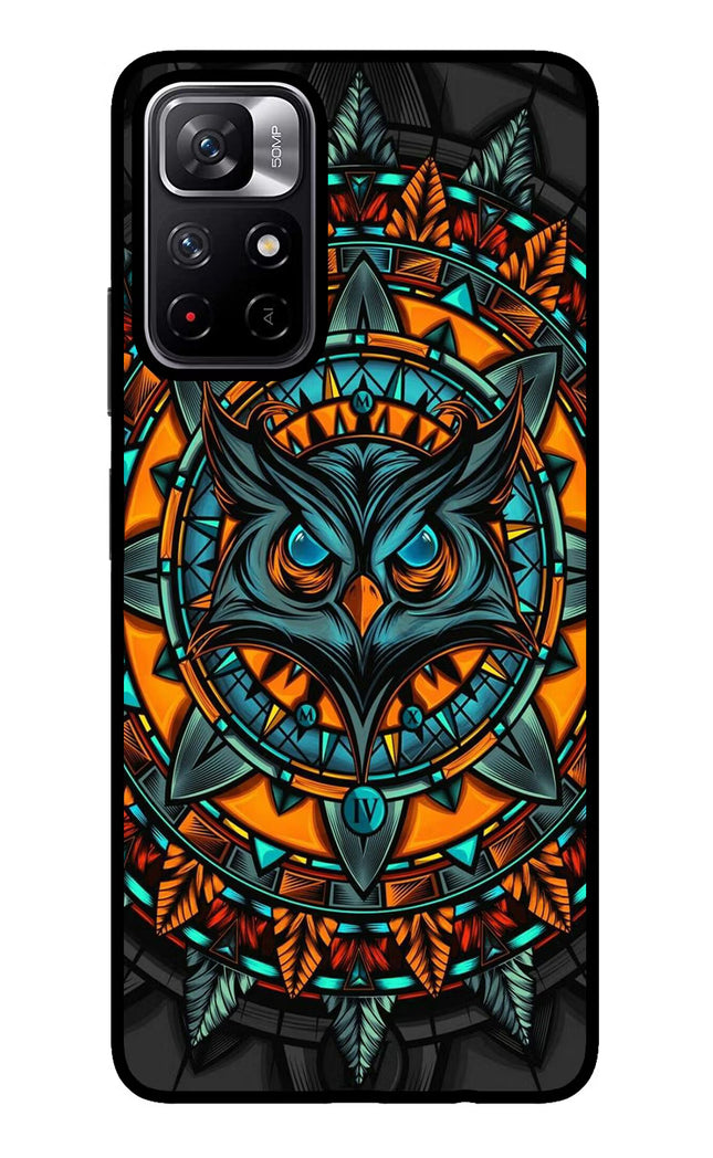 Angry Owl Art Redmi Note 11T 5G Glass Case