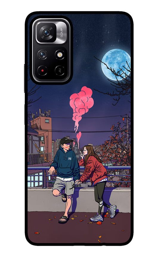 Chilling Couple Redmi Note 11T 5G Glass Case