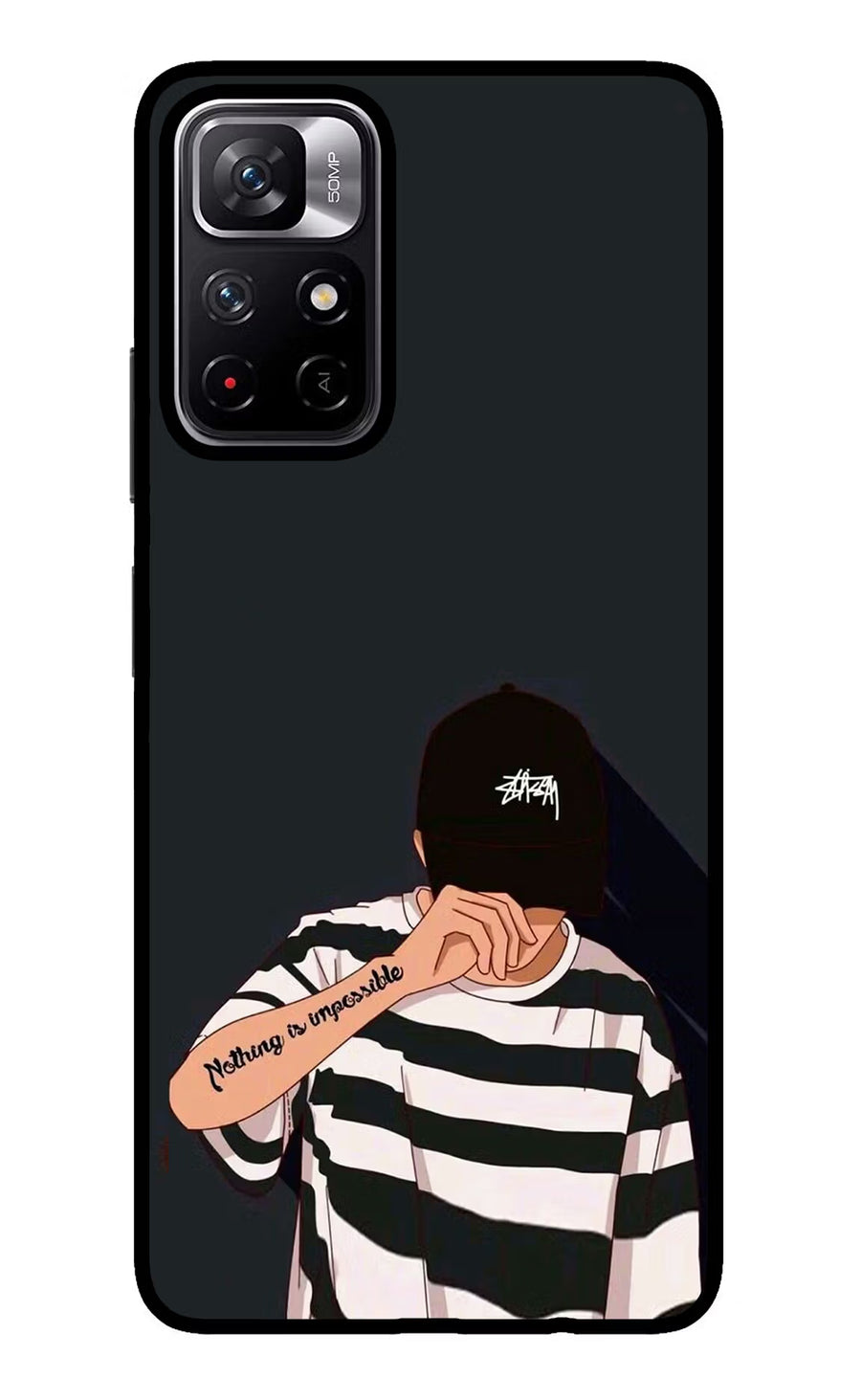 Aesthetic Boy Redmi Note 11T 5G Back Cover, Glass case