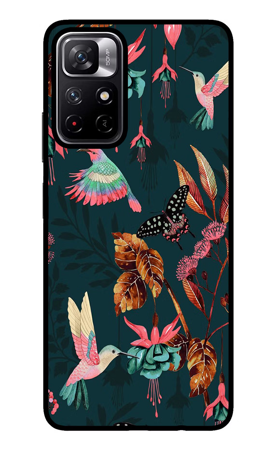 Birds Redmi Note 11T 5G Glass Case Back Cover by Casekaro