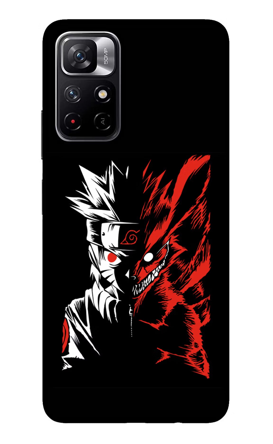 Naruto Two Face Redmi Note 11T 5G Glass Case Back Cover by Casekaro