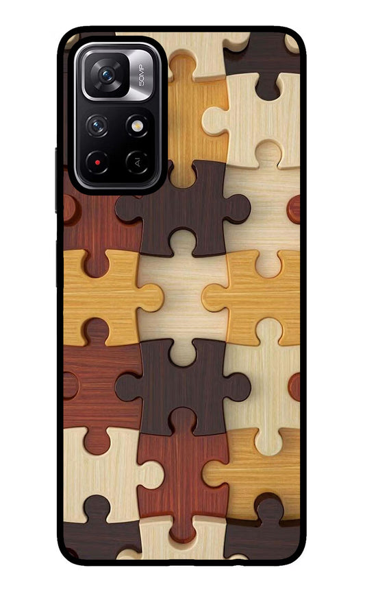 Wooden Puzzle Redmi Note 11T 5G Glass Case