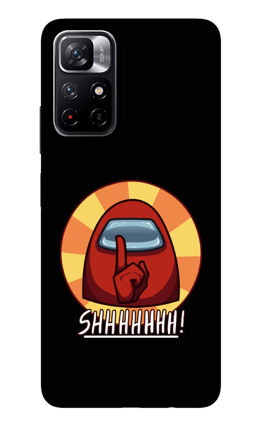 Among Us Shhh! Redmi Note 11T 5G Back Cover, Glass case
