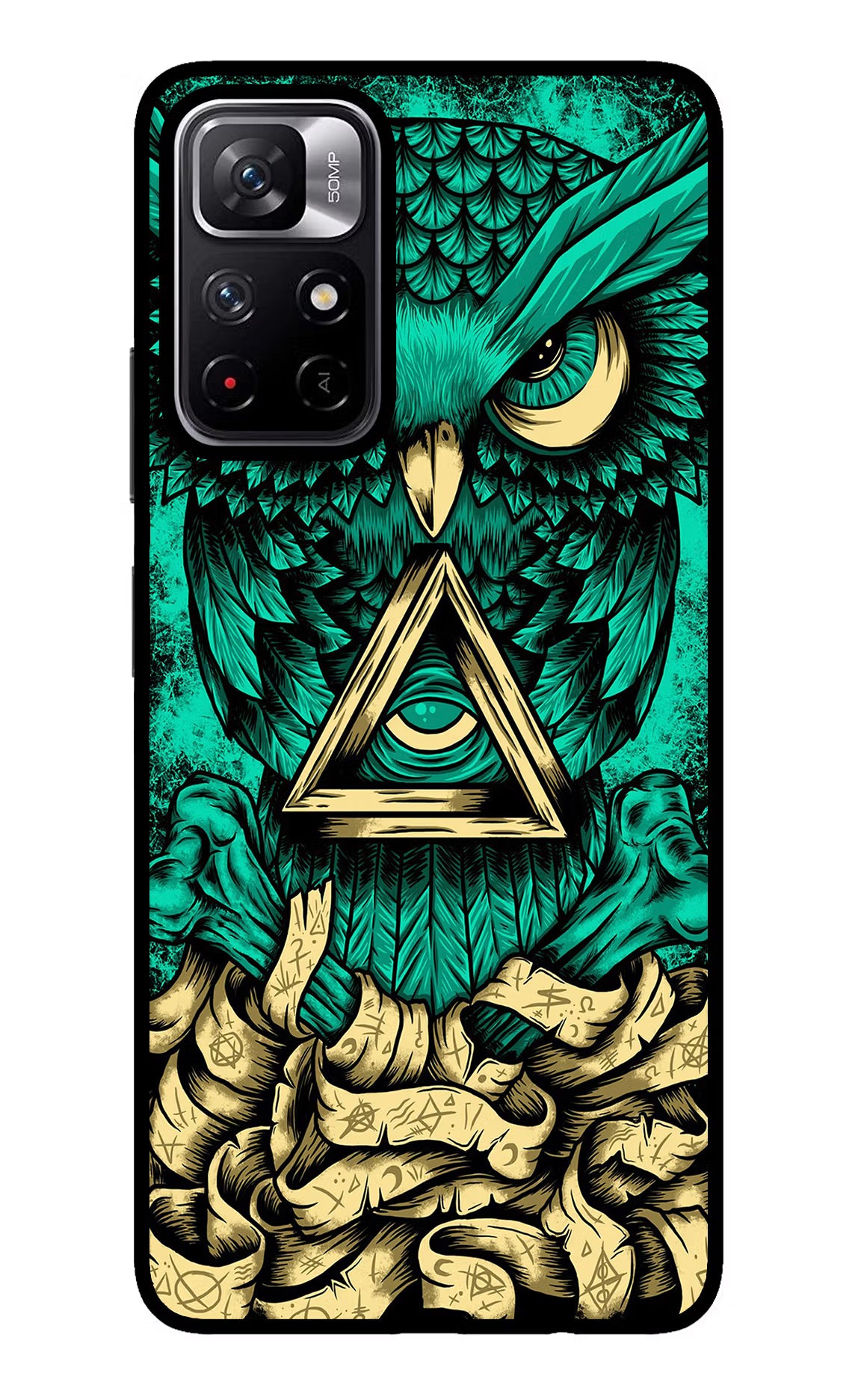 Green Owl Redmi Note 11T 5G Glass Case