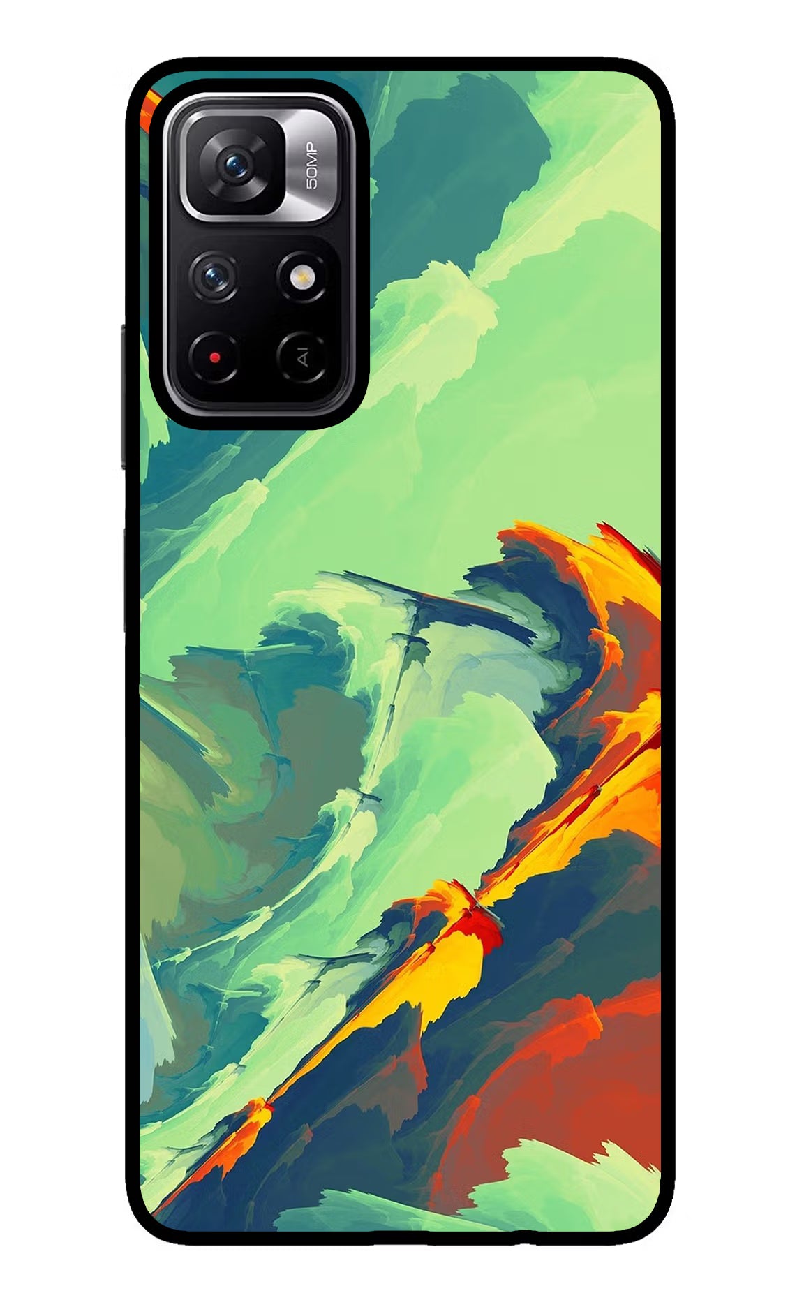 Paint Art Redmi Note 11T 5G Glass Case Back Cover by Casekaro