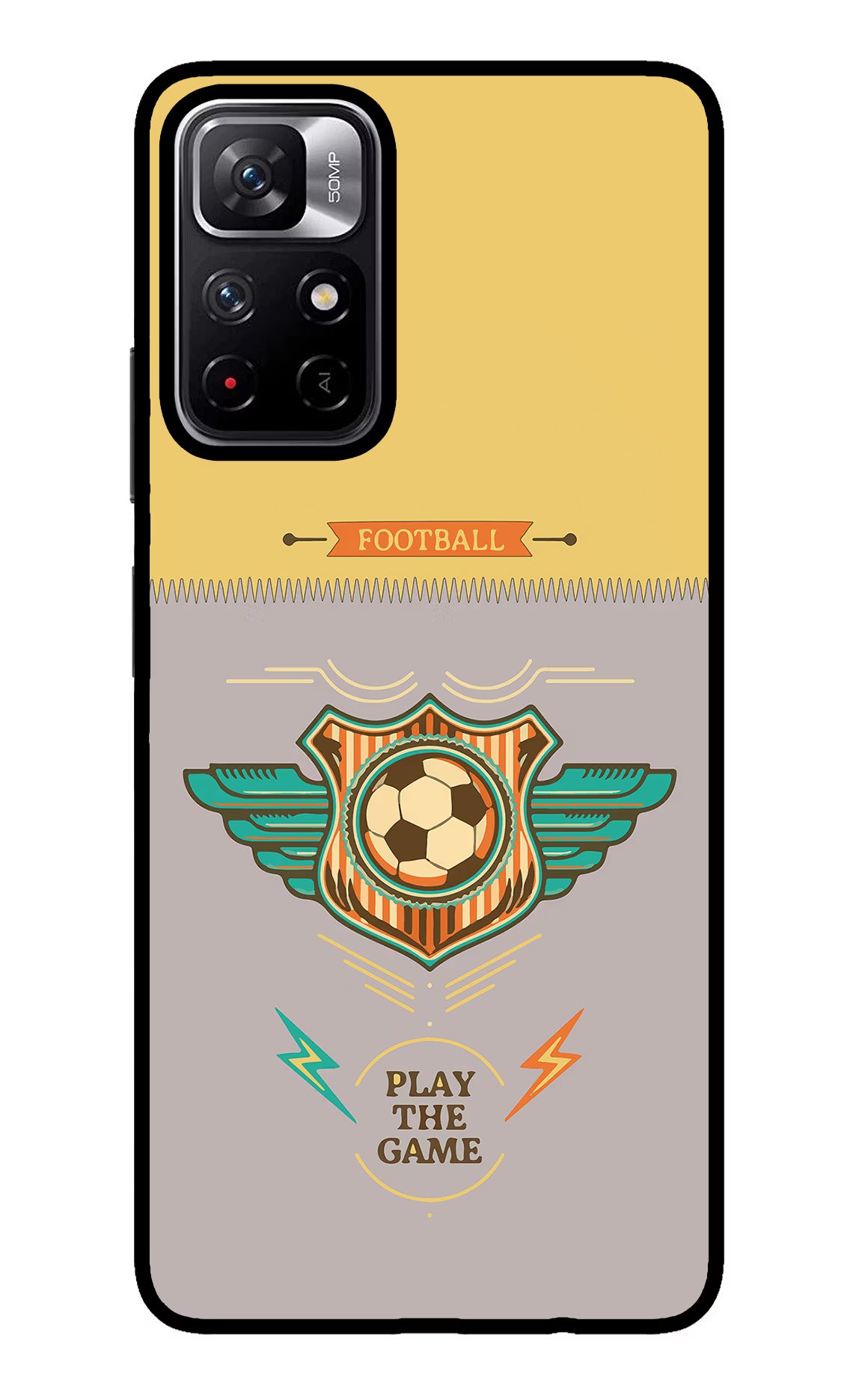 Football Redmi Note 11T 5G Glass Case Back Cover by Casekaro