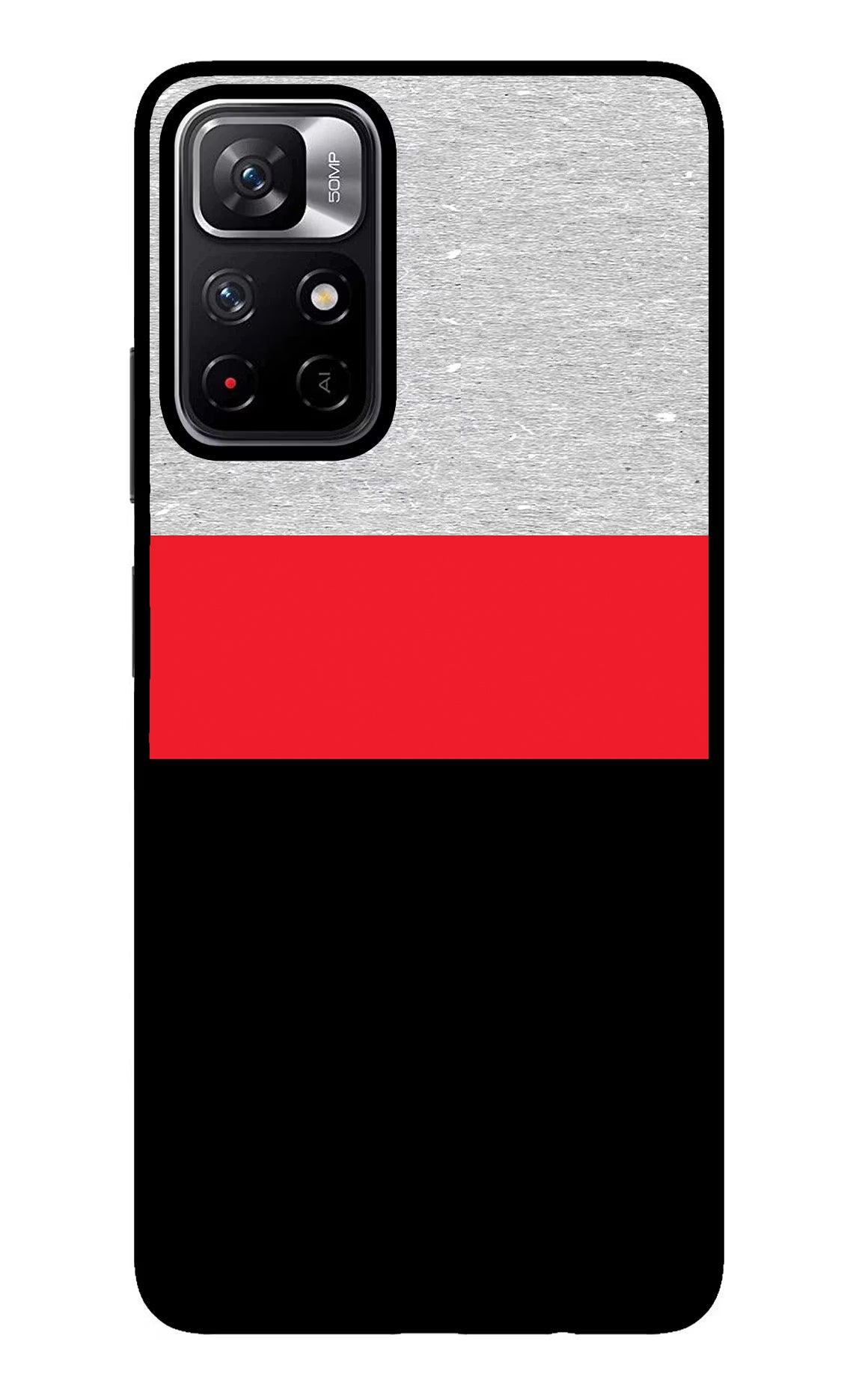 Tri Color Pattern Redmi Note 11T 5G Glass Case Back Cover by Casekaro