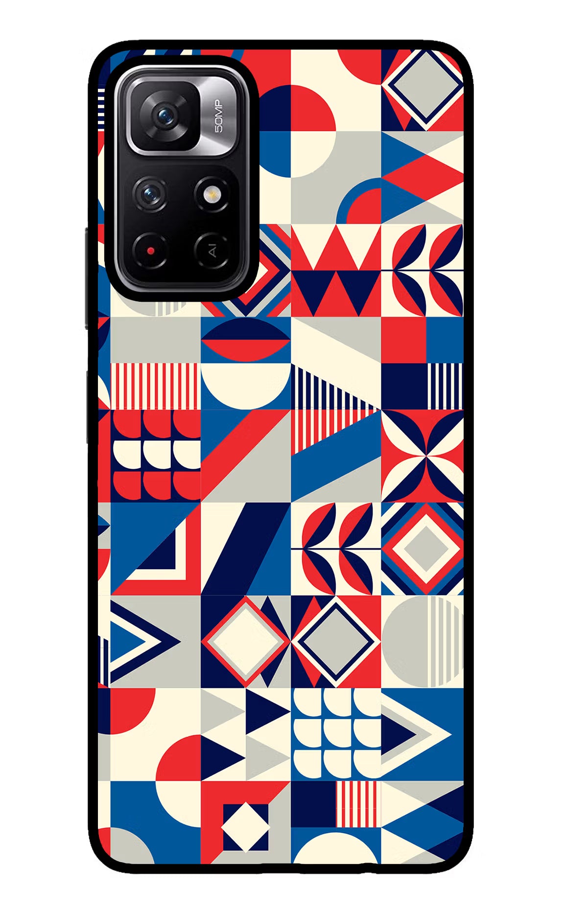 Colorful Pattern Redmi Note 11T 5G Glass Case Back Cover by Casekaro