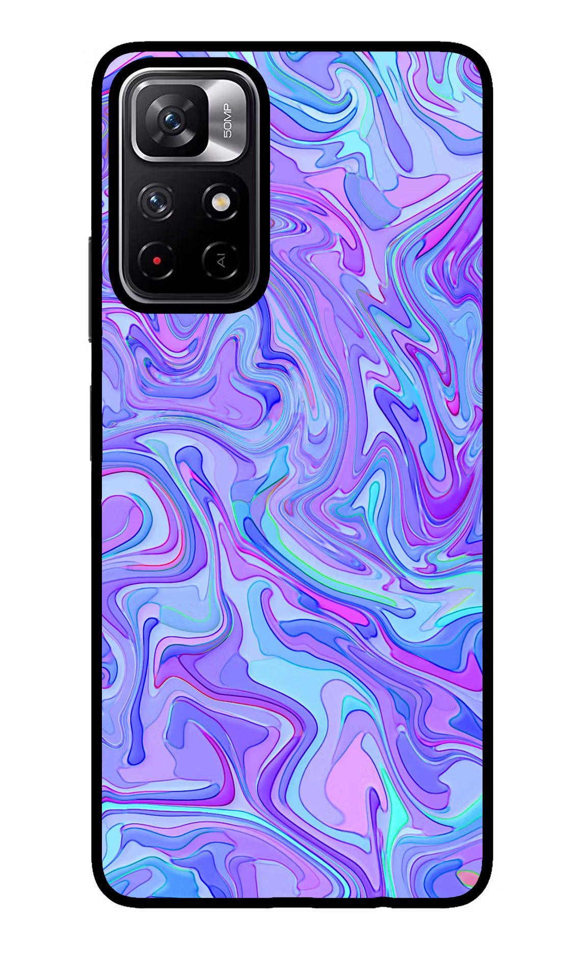 Glitter Redmi Note 11T 5G Glass Case Back Cover by Casekaro