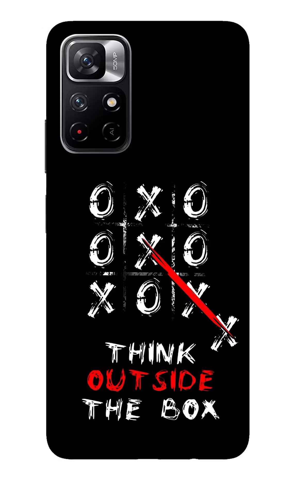Think out of the BOX Redmi Note 11T 5G Glass Case Back Cover by Casekaro