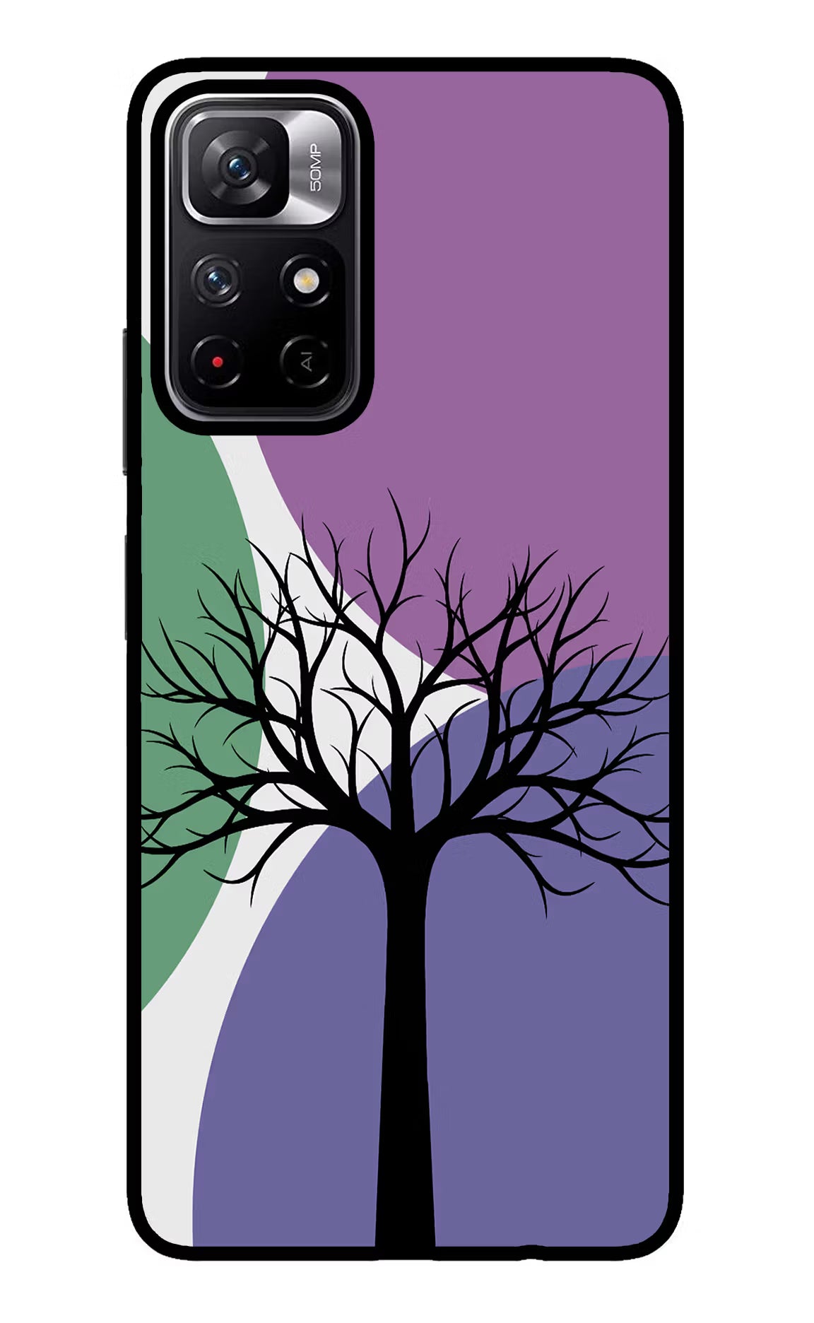 Tree Art Redmi Note 11T 5G Glass Case Back Cover by Casekaro