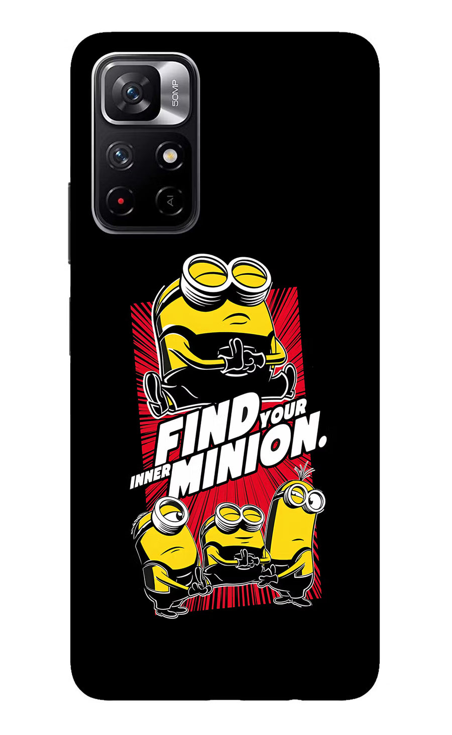 Find your inner Minion Redmi Note 11T 5G Back Cover, Glass case