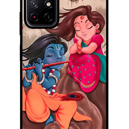 Radhe Krishna Redmi Note 11T 5G Glass Case Back Cover by Casekaro