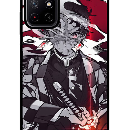 Demon Slayer Redmi Note 11T 5G Glass Case Back Cover by Casekaro