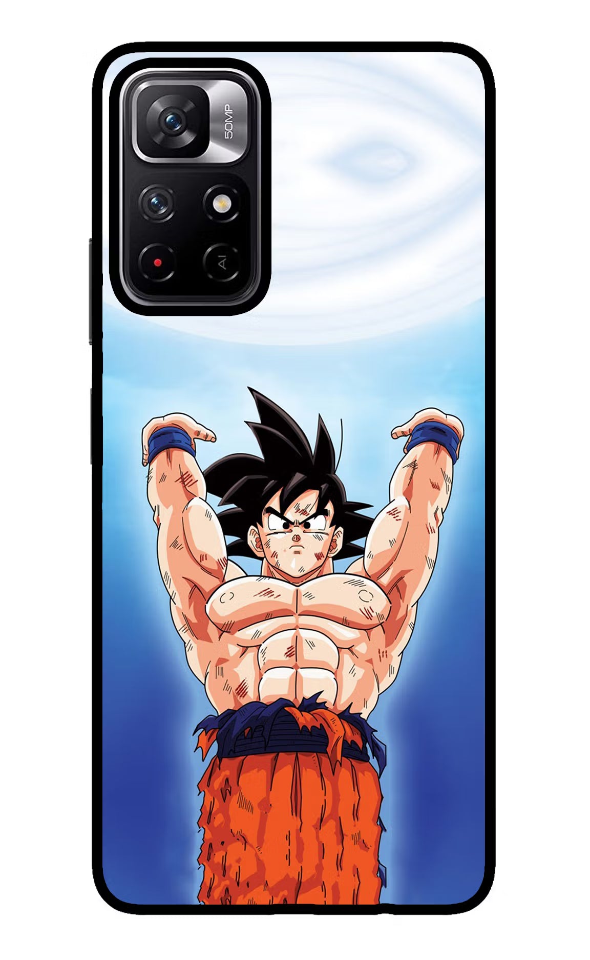 Goku Power Redmi Note 11T 5G Glass Case Back Cover by Casekaro