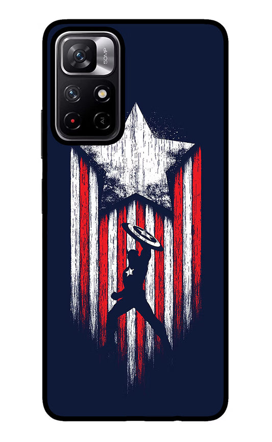 Captain America Marvel Art Redmi Note 11T 5G Glass Case