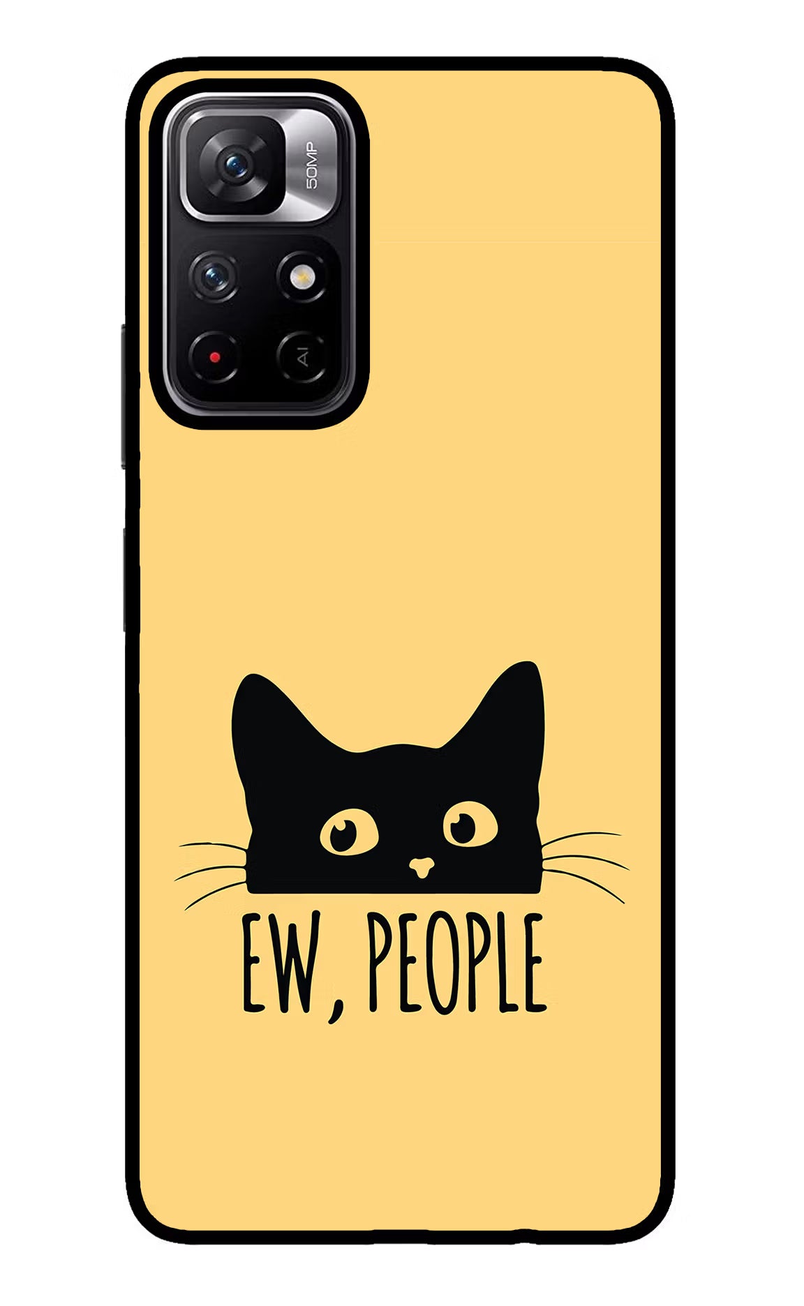 Ew People Catitude Redmi Note 11T 5G Glass Case Back Cover by Casekaro