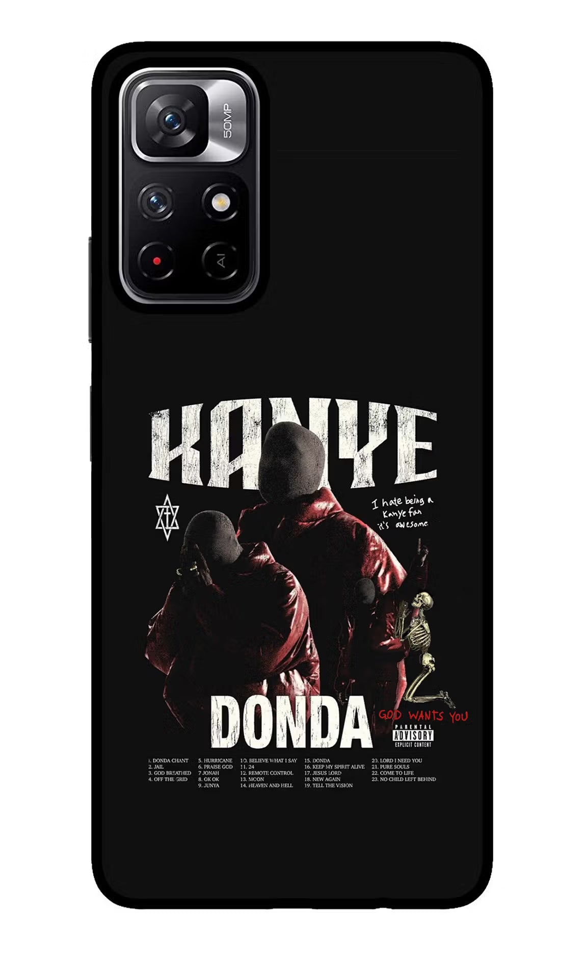 Donda Kanye West Redmi Note 11T 5G Glass Case Back Cover by Casekaro