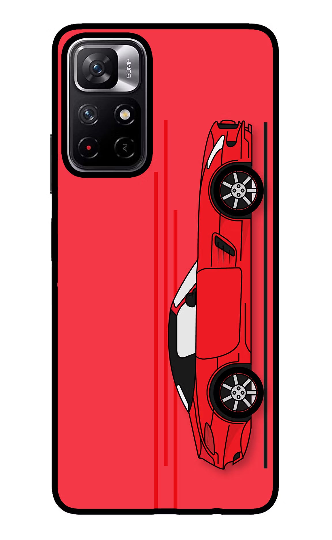 Red Velocity Redmi Note 11T 5G Glass Case Back Cover by Casekaro
