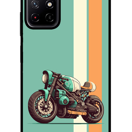 Striped Moto Drift Redmi Note 11T 5G Glass Case Back Cover by Casekaro