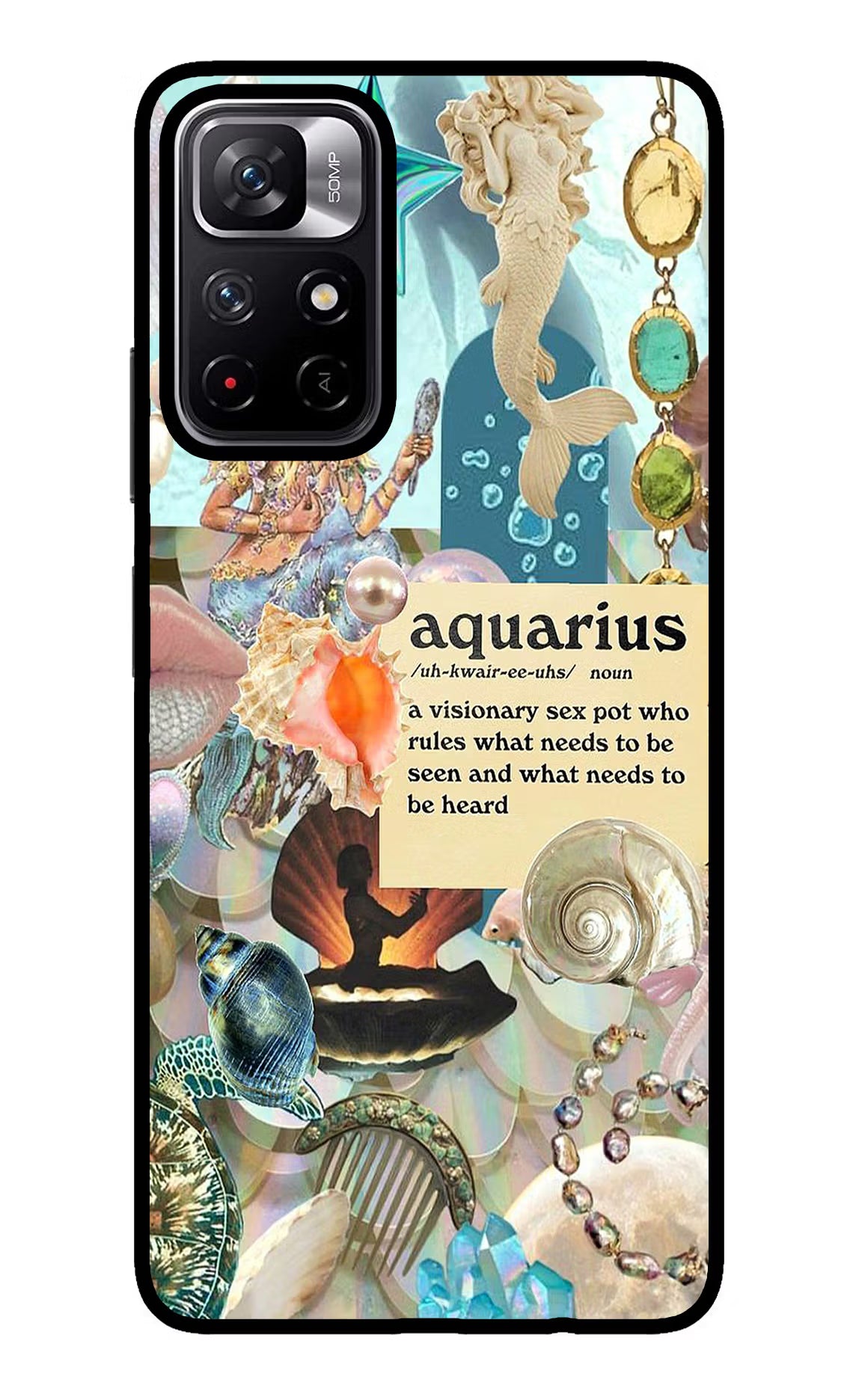 Aquarius Zodiac Redmi Note 11T 5G Glass Case Back Cover by Casekaro