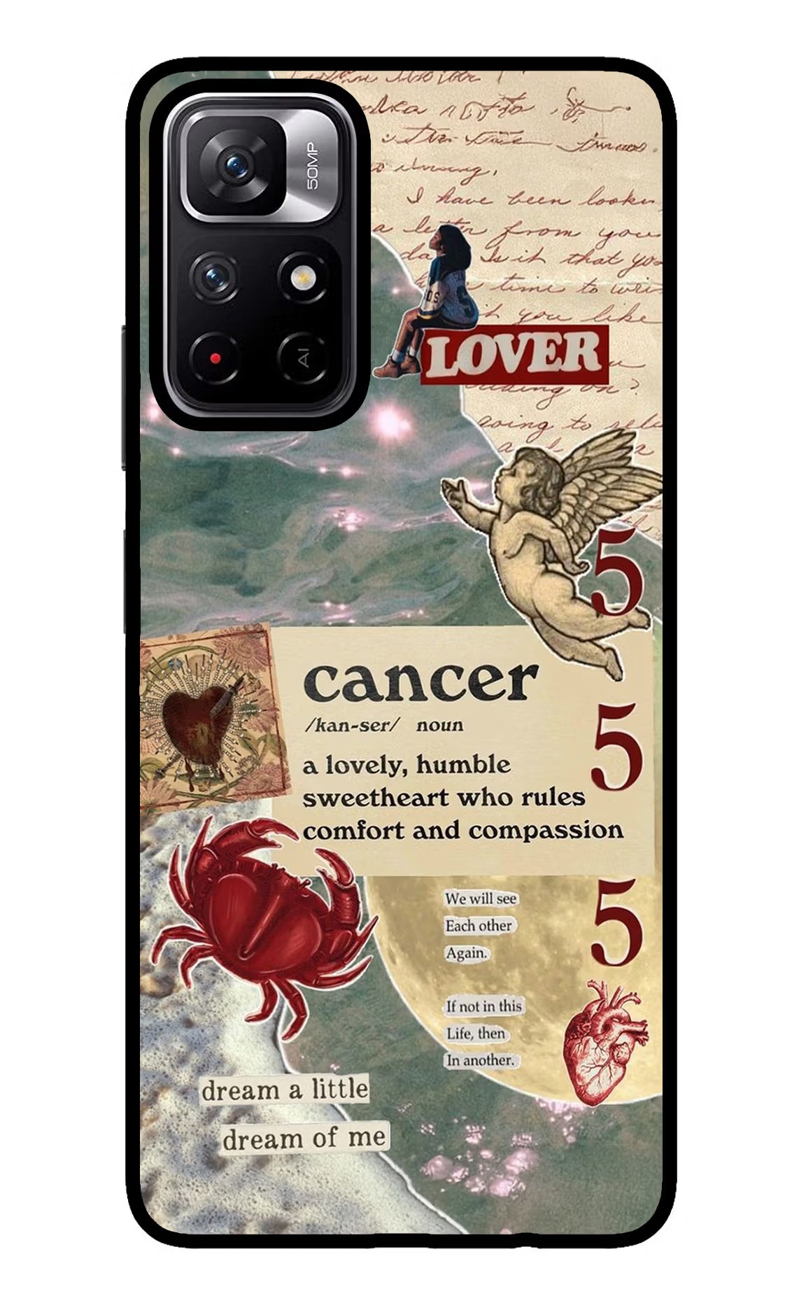 Cancer Zodiac Redmi Note 11T 5G Glass Case Back Cover by Casekaro